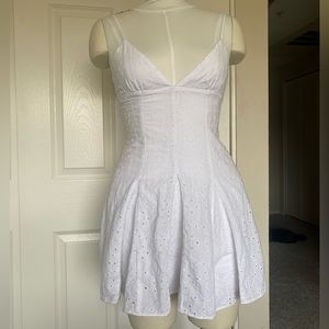 Embroidered Eyelet Jumpsuit Dress